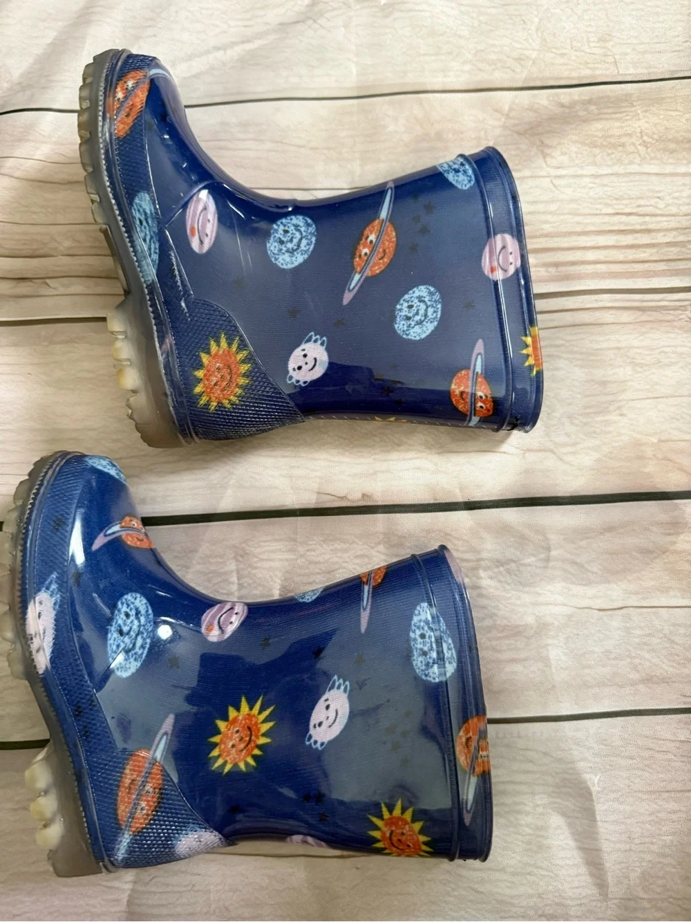 Old Navy Navy Blue Kids Space Rain & Planet Print Boots